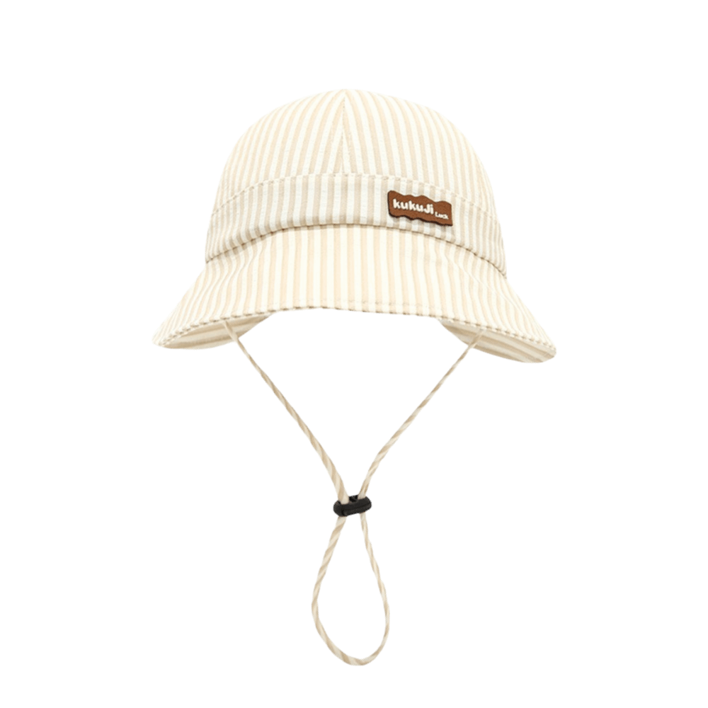 Sun Hat Wide Brim - Nieuwe gestreepte baby bucket hat, verstelbaar,