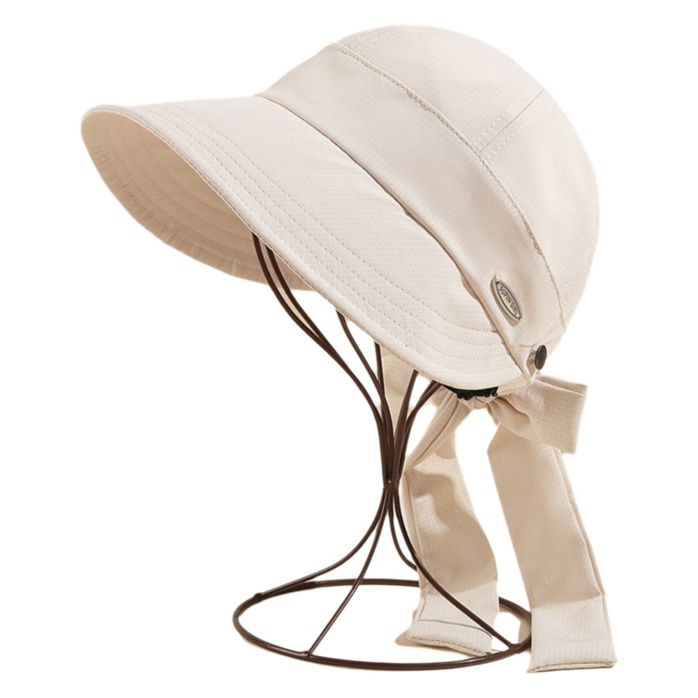 Sun Hat Wide Brim - Mode Effen Kleur Dames Zonnehoed Lint