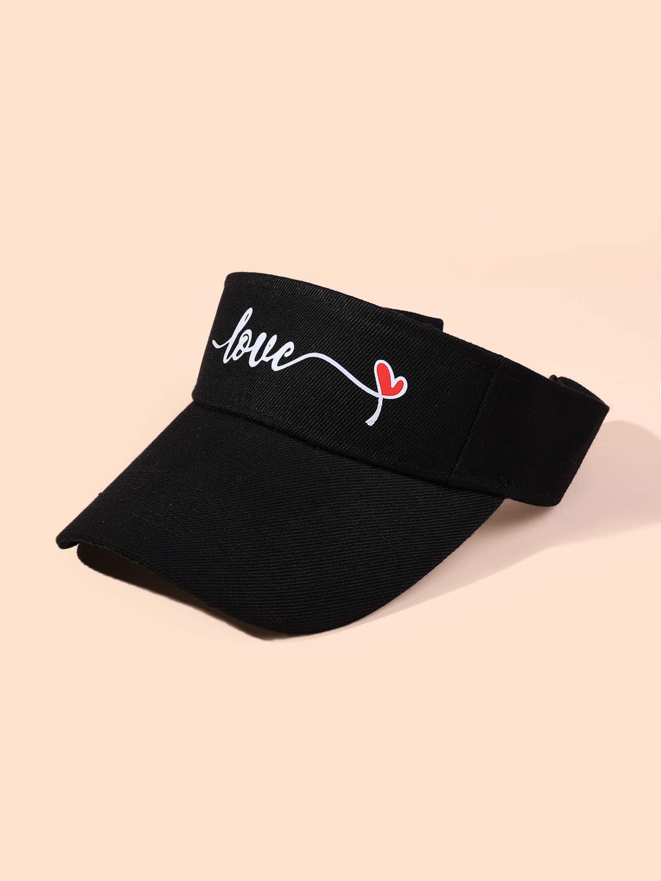 1pc Dames Hart & Letter Grafis - Visor Sun Hat recensie en prijs
